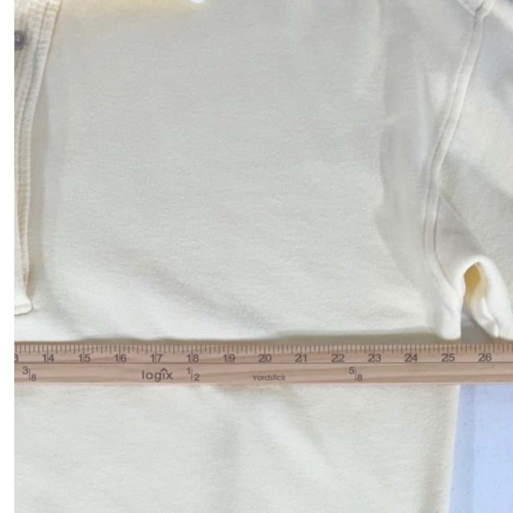 Aerie Sweatshirt Medium Butter Pastel Yellow Quarter Snap Mock Neck Oversized - Picture 6 of 7